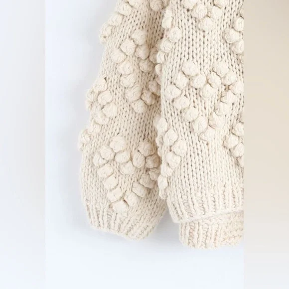 Chicwish Cream Hand-Knit Bobble Cardigan - Picture 5 of 6